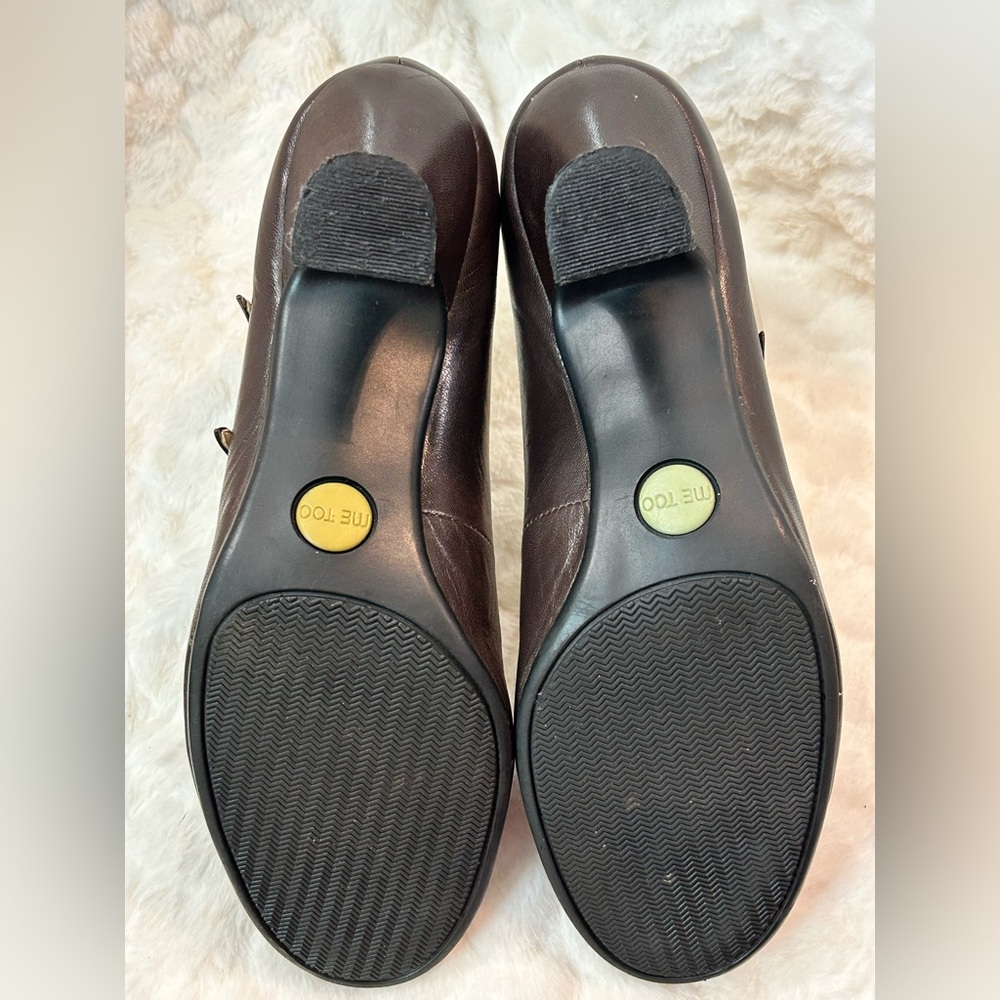 Me Too Vintage Sorima leather chocolate brown Mary Jane kitten heel size 9.5 - Picture 11 of 14